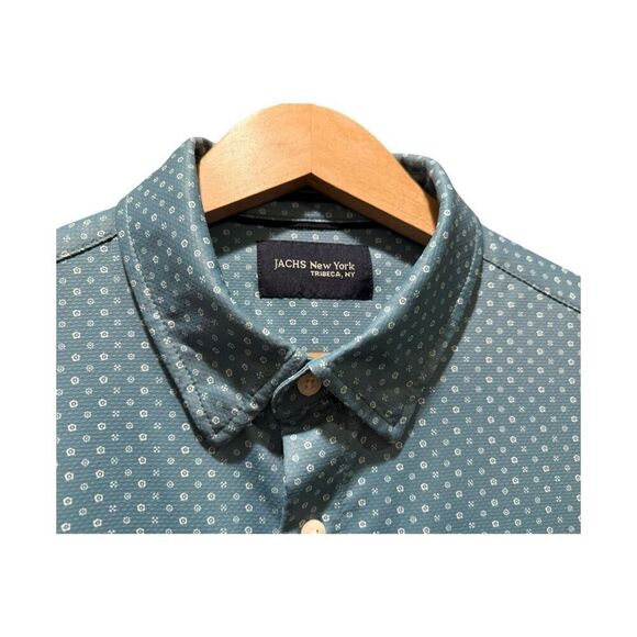 JACH’S New York Button Down Collar Shirt Men’s Lightweight Stretch Blue White XL - Picture 4 of 9